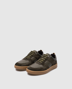 MooRER BANKSY green leather sneakers with embossed logo BANKSYP5K