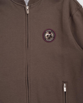 Brunello Cucinelli Children's brown sports jacket with patch BW863E194C