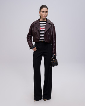 Balmain Black merino wool pants EF0PO160WC09
