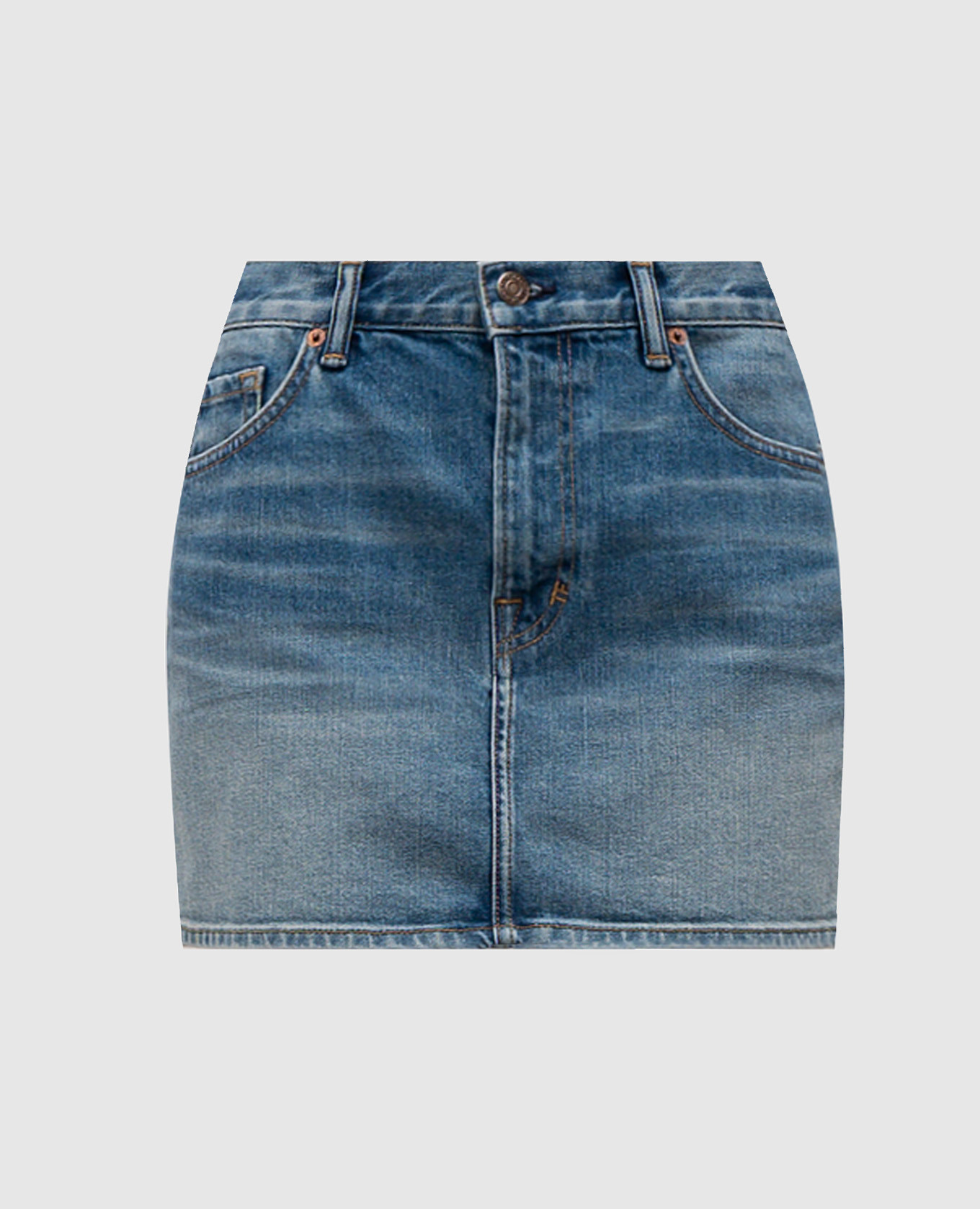 

Blue denim skirt with logo Tom Ford