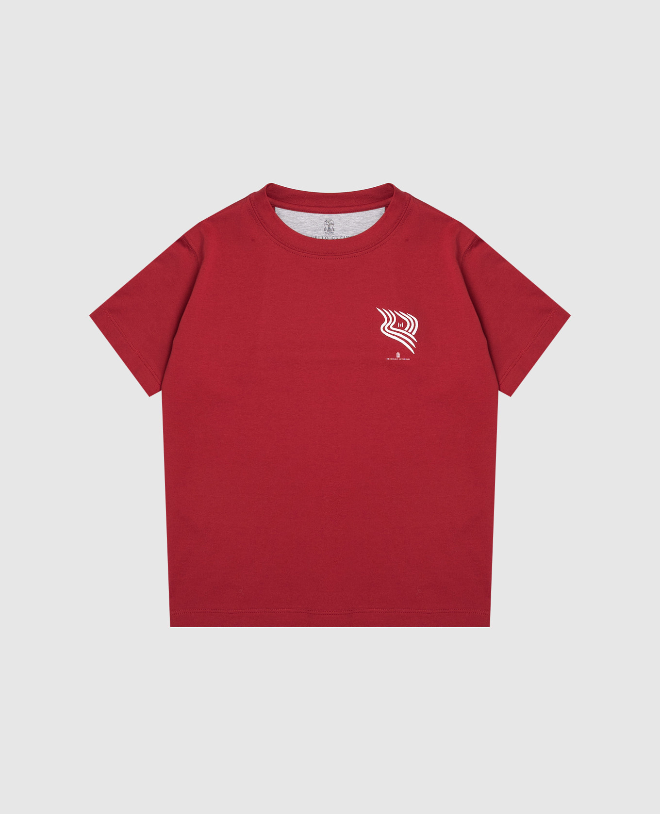 Children&#39;s red T-shirt with print Brunello Cucinelli