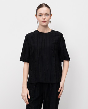 Lou Lou Studio Black TOBA top with silk TOBA