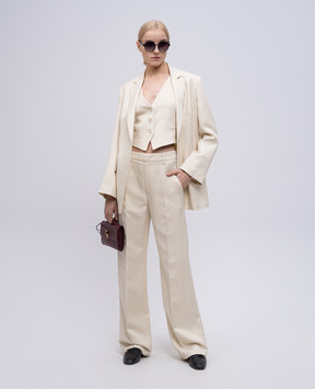 Dondup Beige linen pants DP789IF0041DXXX