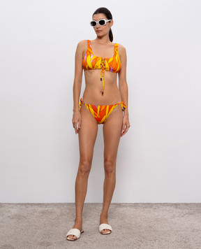 Vilebrequin Madrague orange printed swimsuit panties FLRCH144