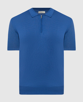 Cashmere&Whiskey Blue polo shirt with silk FS05