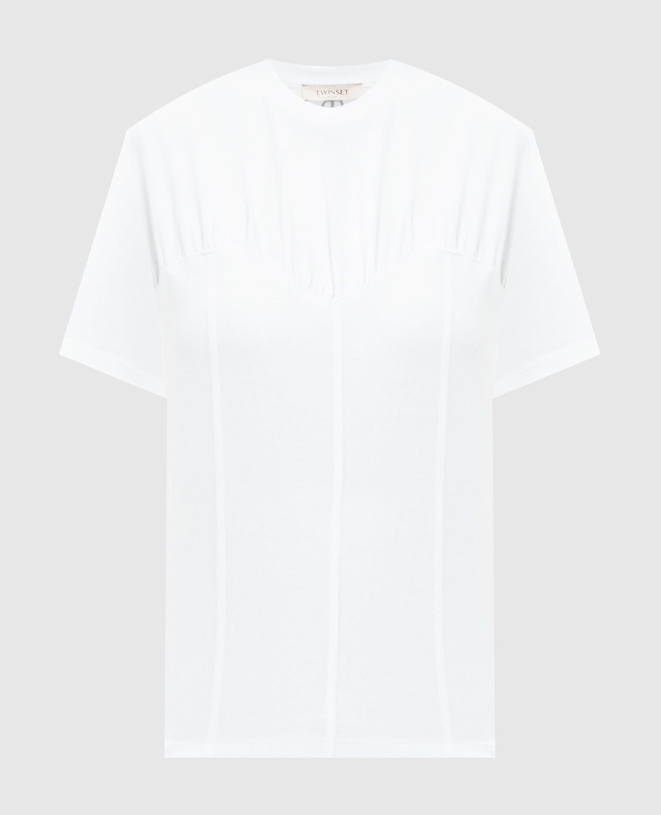

White bustier T-shirt with metallic logo Twinset