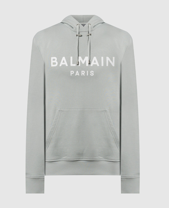 Gray hoodie with logo print