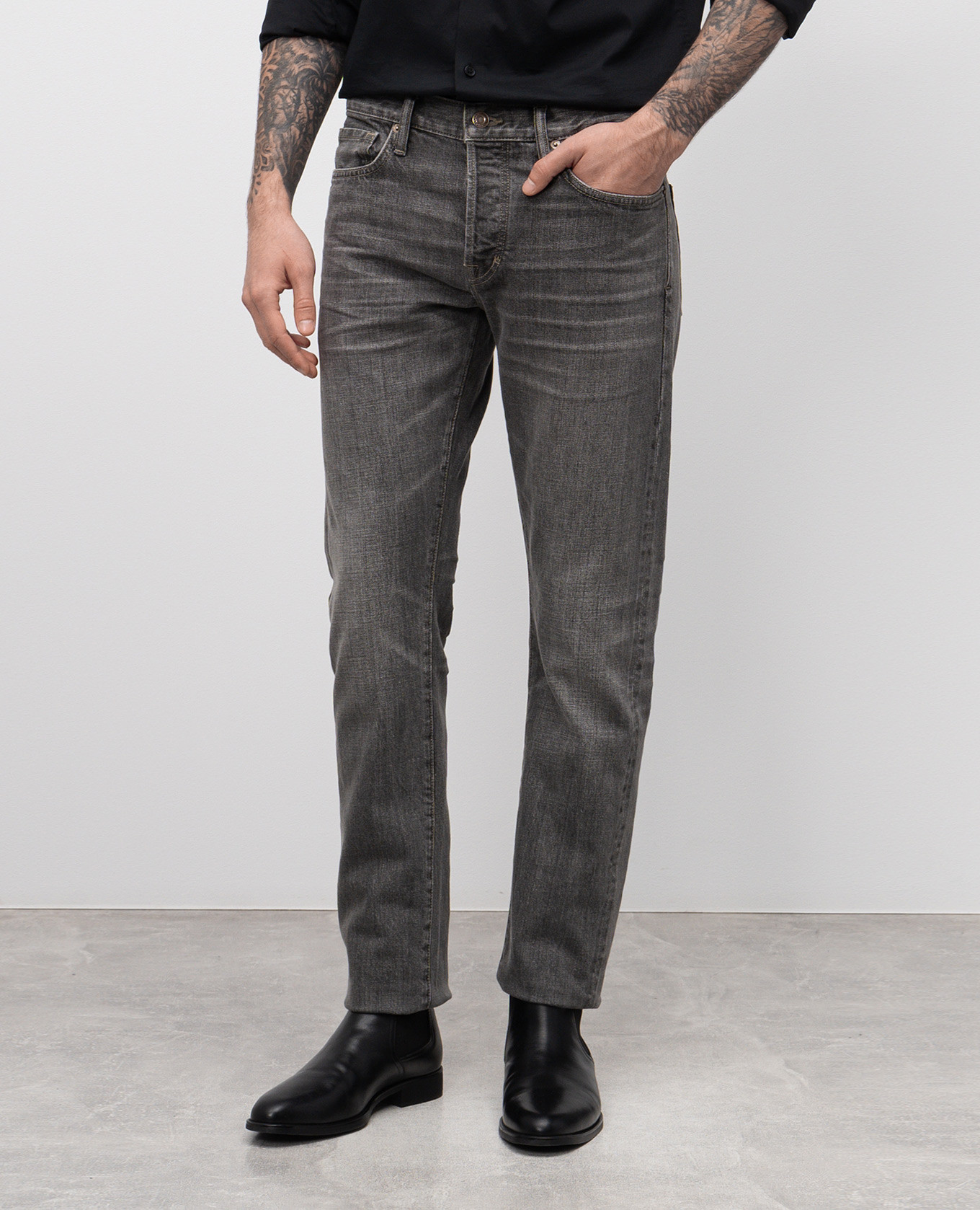 

Gray jeans with a worn effect Tom Ford, Grey
