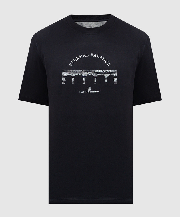 Brunello Cucinelli - Blue t-shirt with Eternal Balance print