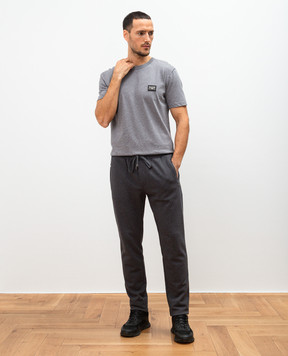 Dolce&Gabbana Gray t-shirt with metallic logo G8PT1TG7F2I