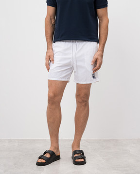Vilebrequin White swim shorts with embroidered logo MOOAB9I3