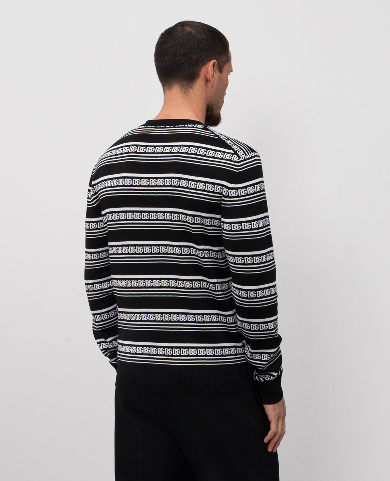 

Black silk jumper with contrasting pattern Dolce&Gabbana