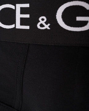 Dolce&Gabbana A set of black briefs with a contrasting logo M9D69JONN97
