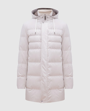 Stefano Ricci Gray down jacket with logo stitching MDJ4300120PL001Q