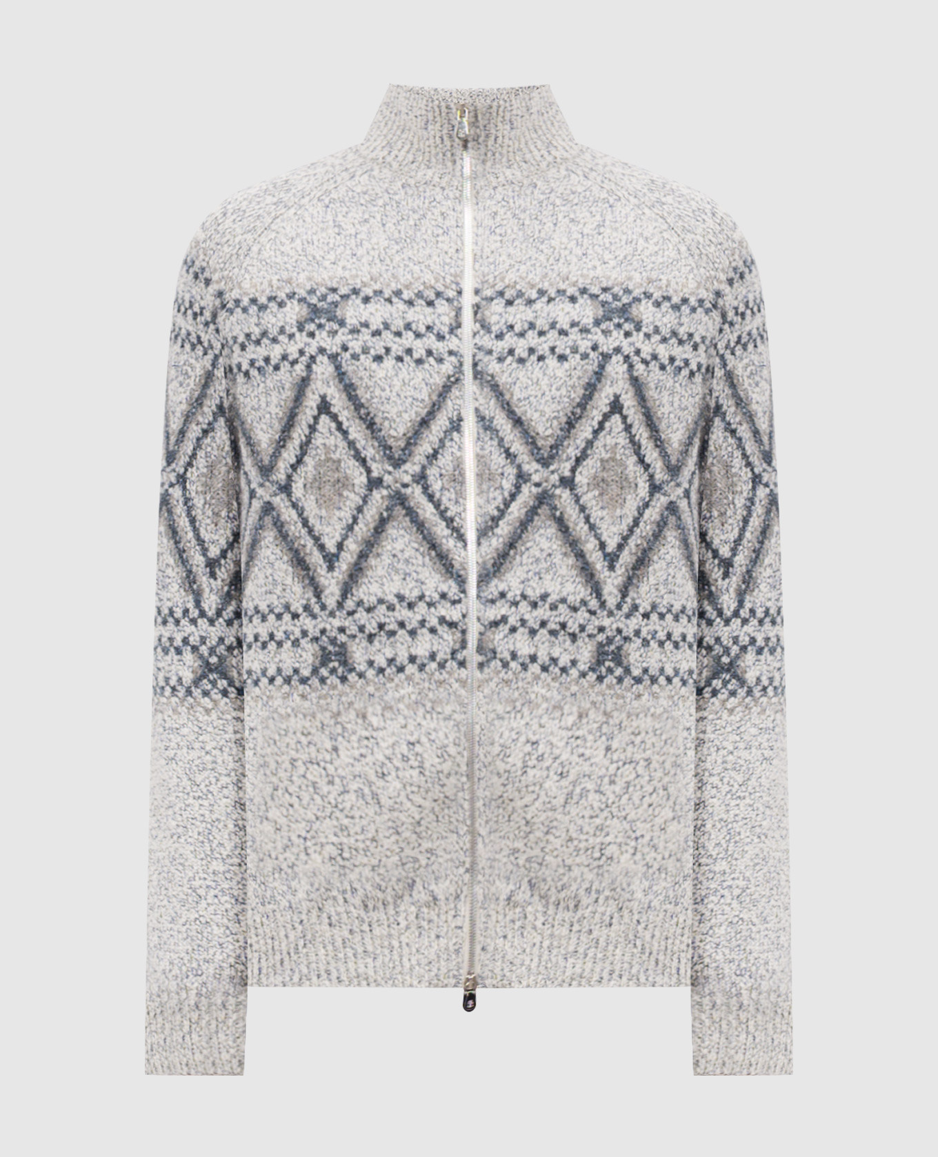 

Gray cardigan made of wool, silk and cashmere in a pattern Brunello Cucinelli, Grey