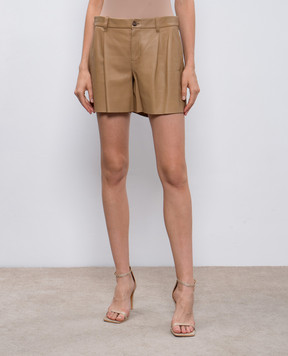 Simonetta Ravizza Beige leather shorts PEONL