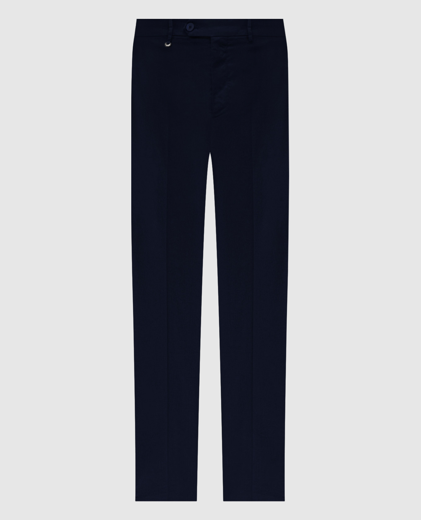 Blue linen pants with logo emblem Stefano Ricci