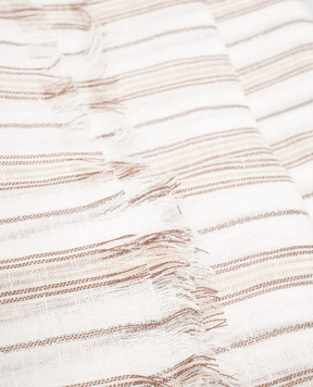 Brunello Cucinelli White striped stole with linen MSCDAGL38