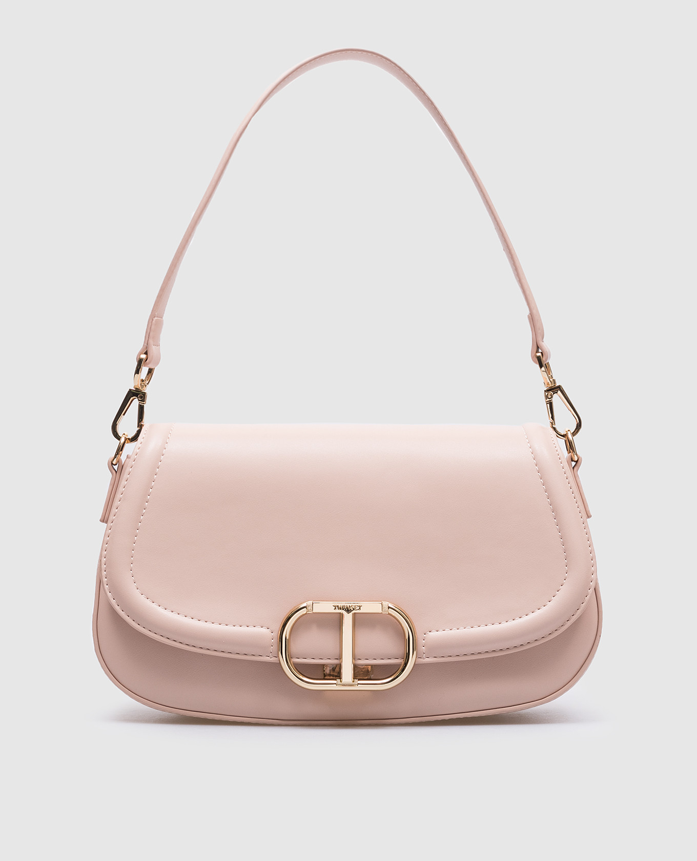 

Beige Brera saddle bag with logo Twinset