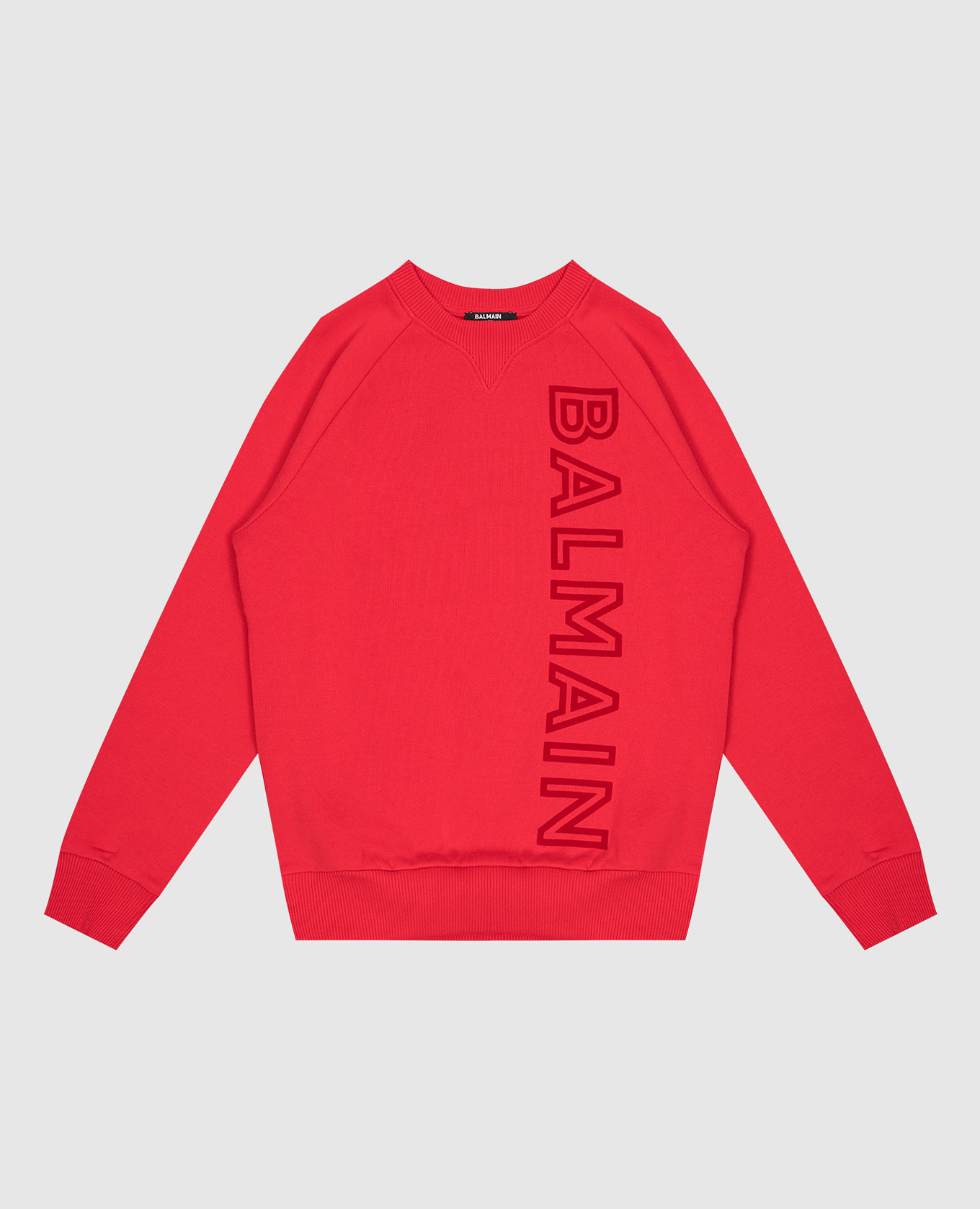 

Children's red sweatshirt with textured logo print Balmain