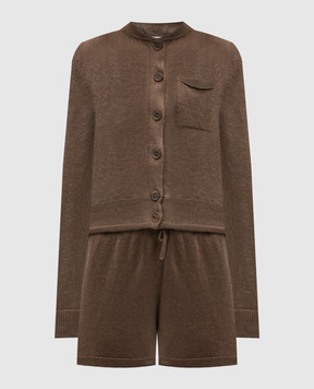 Babe Pay Pls Khaki cardigan and linen shorts suit MD9762307420R