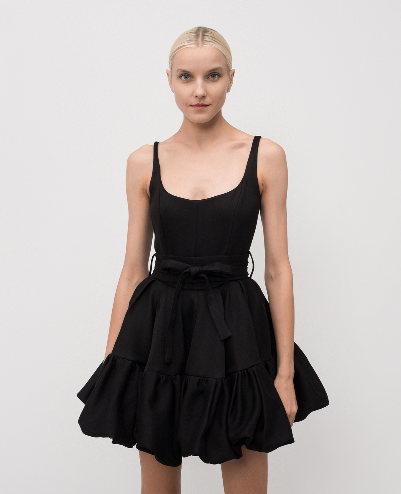 

Drina black mini dress with ruffles 16Arlington