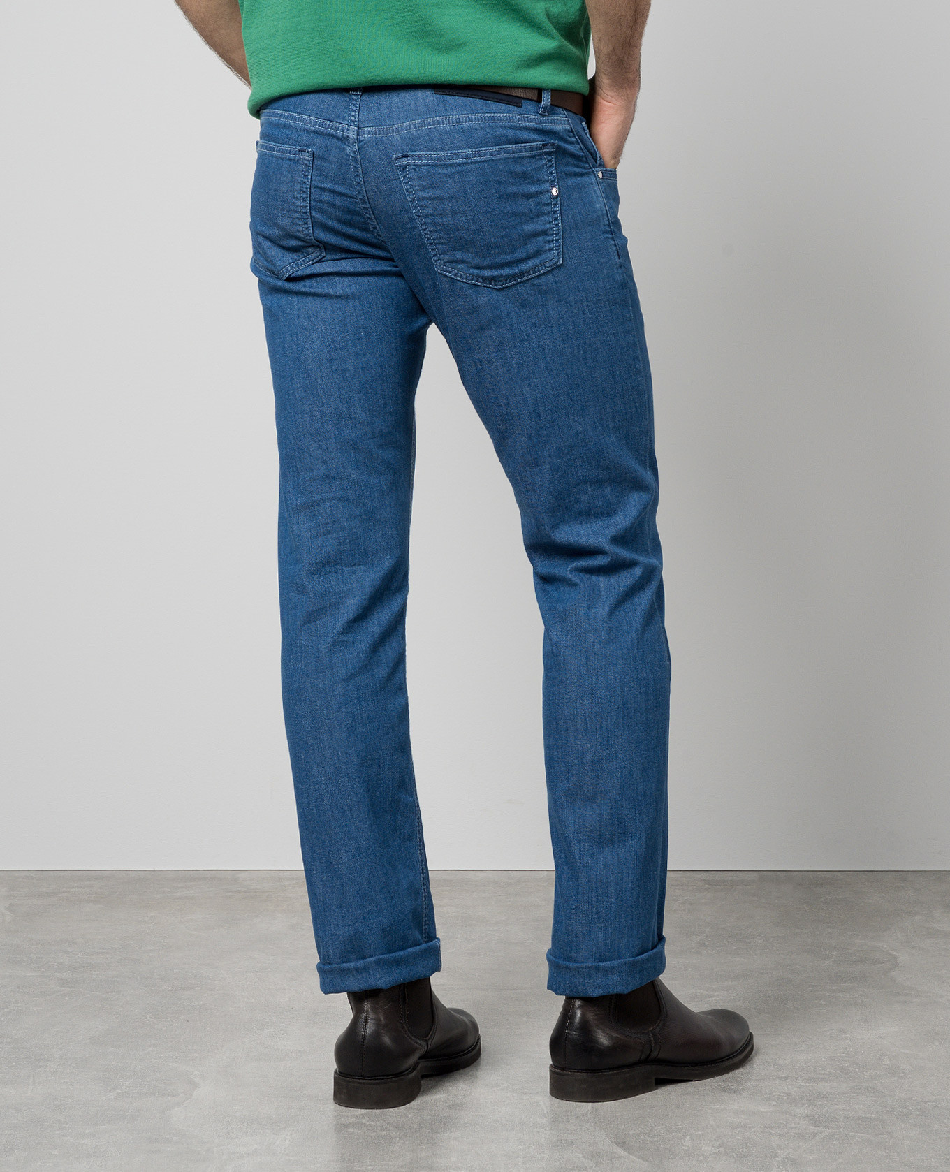 

Blue jeans with logo patch Stefano Ricci