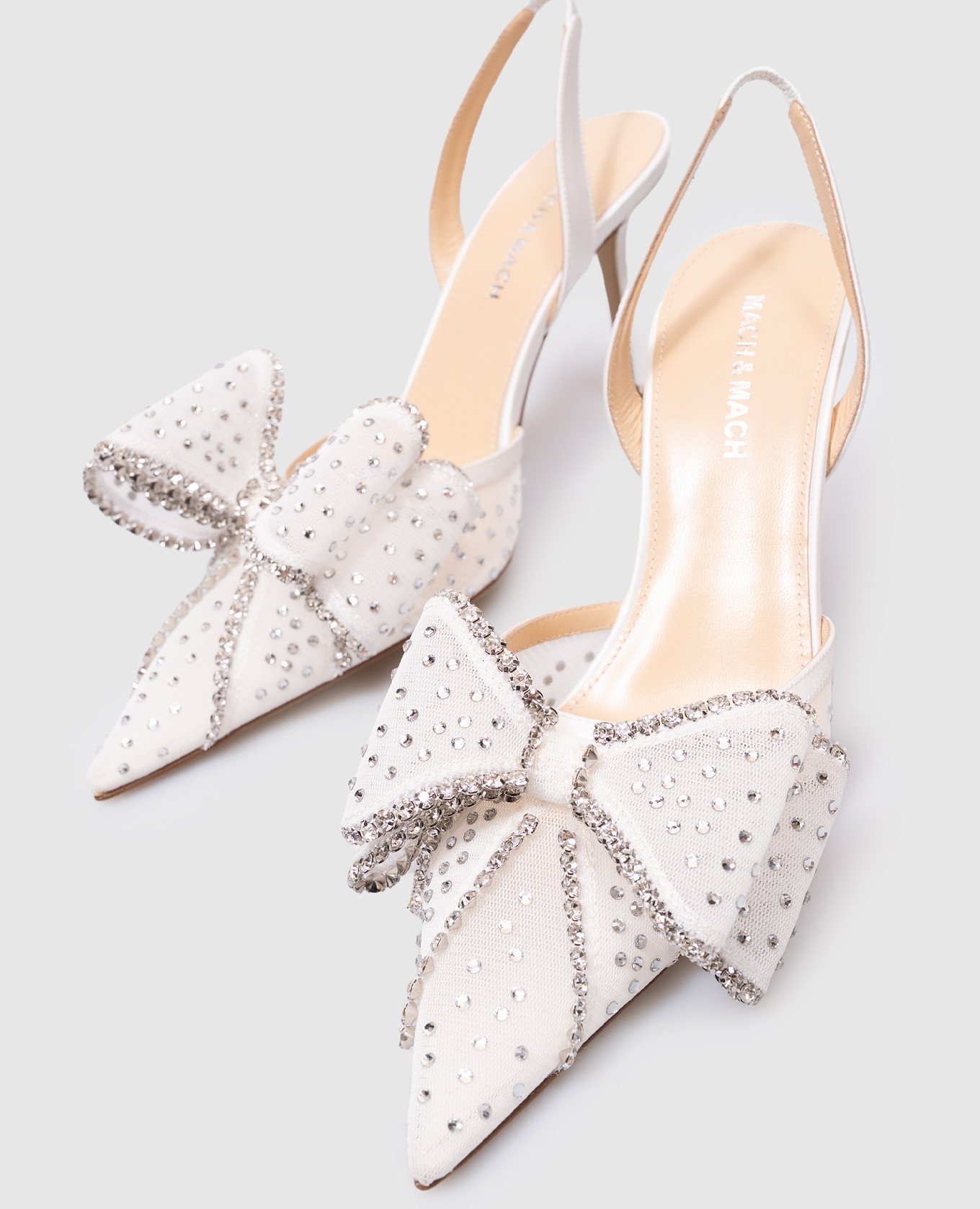 

White slingbacks with crystals Mach&Mach