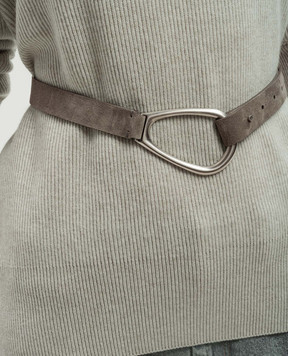 Brunello Cucinelli Gray suede belt M0DELC285P