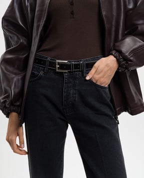 Magda Butrym Black leather belt with contrast stitching BELT01401725