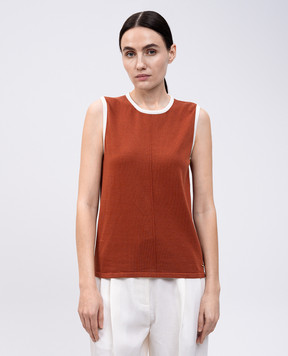 Enrico Mandelli Orange top with edging 1KD25A5667