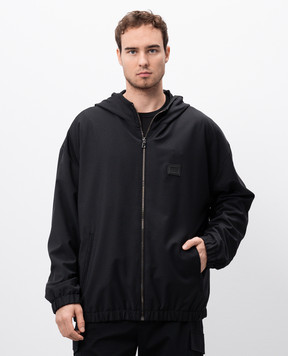 Dolce&Gabbana Black wool sports jacket with logo patch G9BMVTFURK8