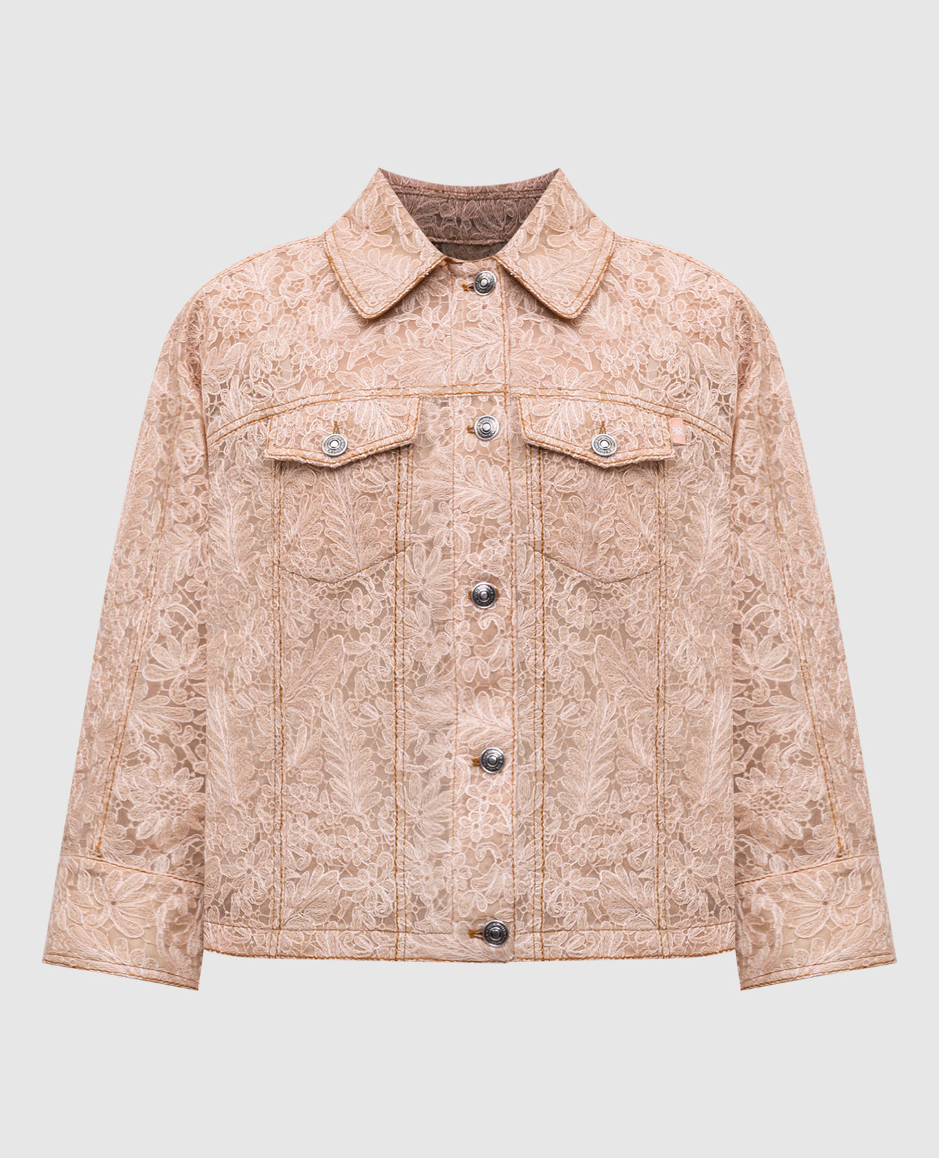 

Beige embroidered mesh jacket Ermanno Scervino