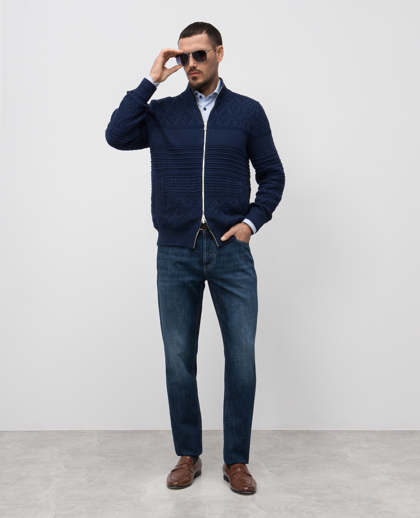 

Blue patterned cardigan Brunello Cucinelli