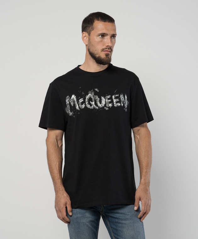 Alexander McQueen - Black t-shirt with a graffiti logo print