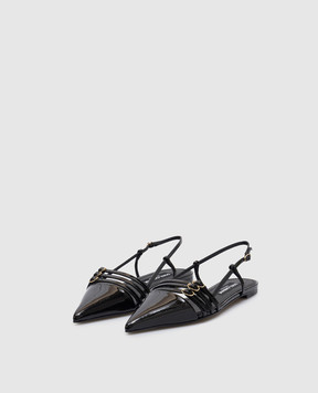 Dolce&Gabbana Lollo black patent leather slingbacks CG0719A1471