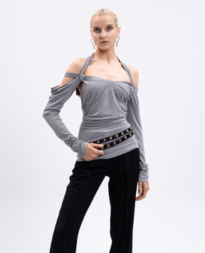 The Attico Gray leather belt 251WKE00027LBT070AA