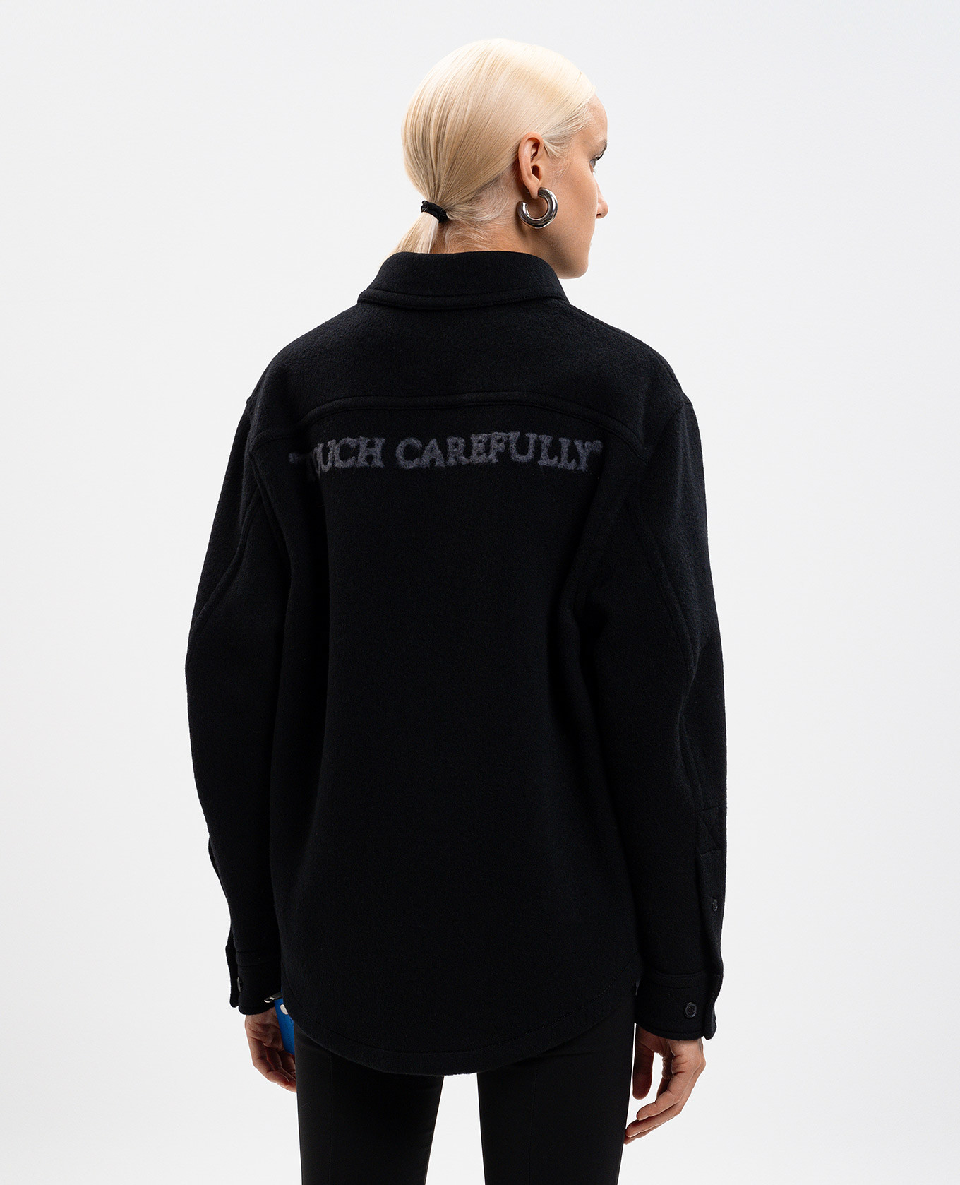 

Black cashmere insulated shirt with logo Off-White