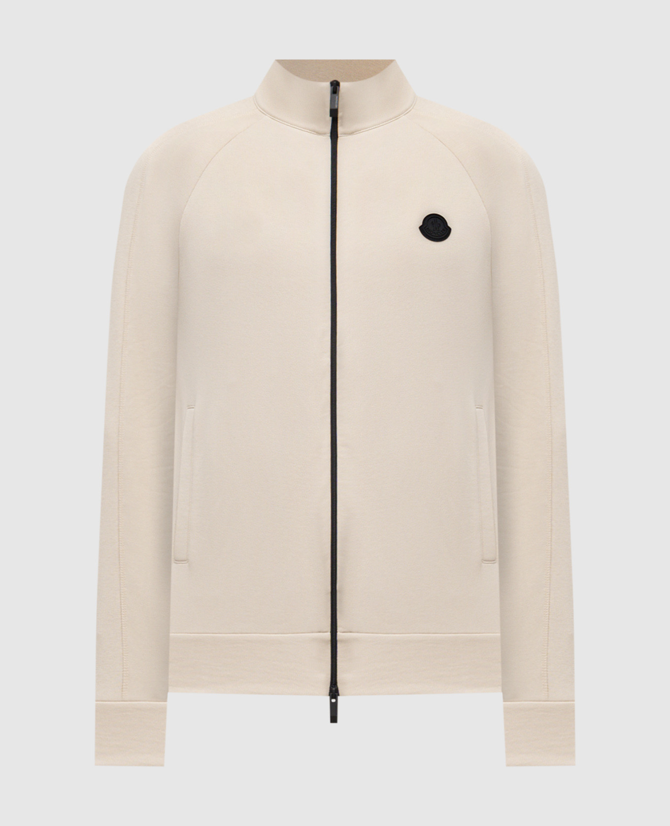 

Beige sports jacket with logo patch Moncler