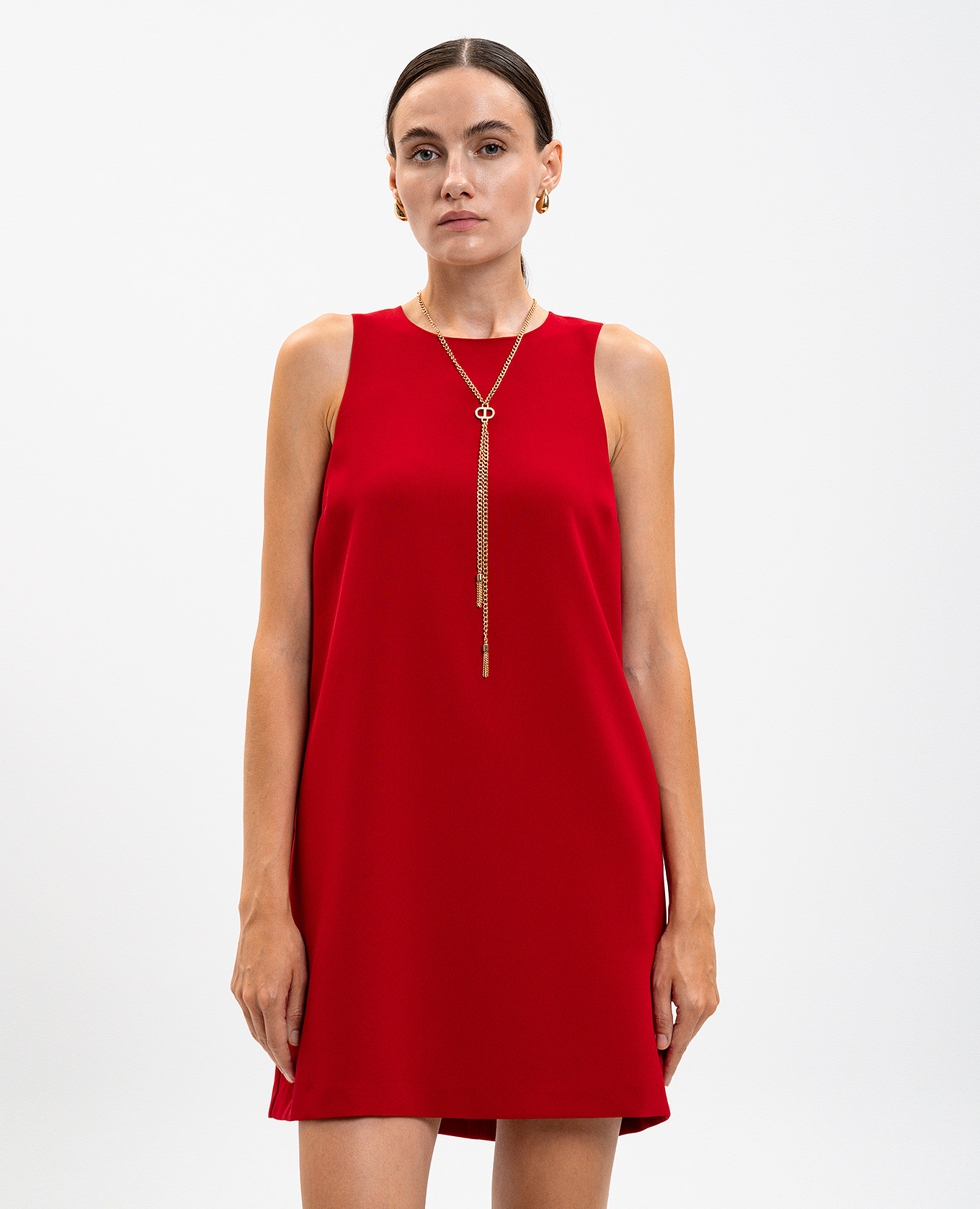 

Red mini dress with chain Twinset, Black