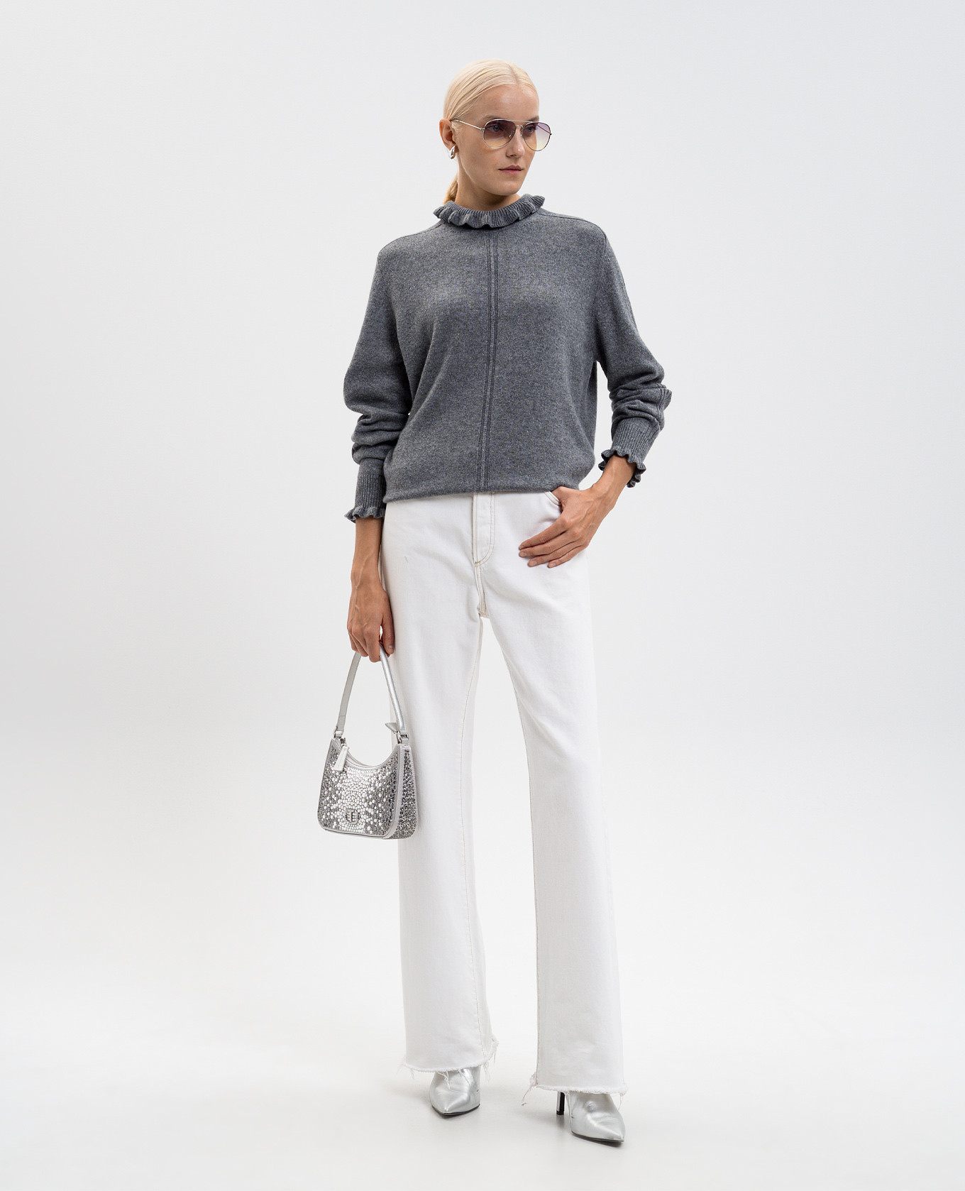 

Gray sweater with wool and cashmere Twinset, Grey