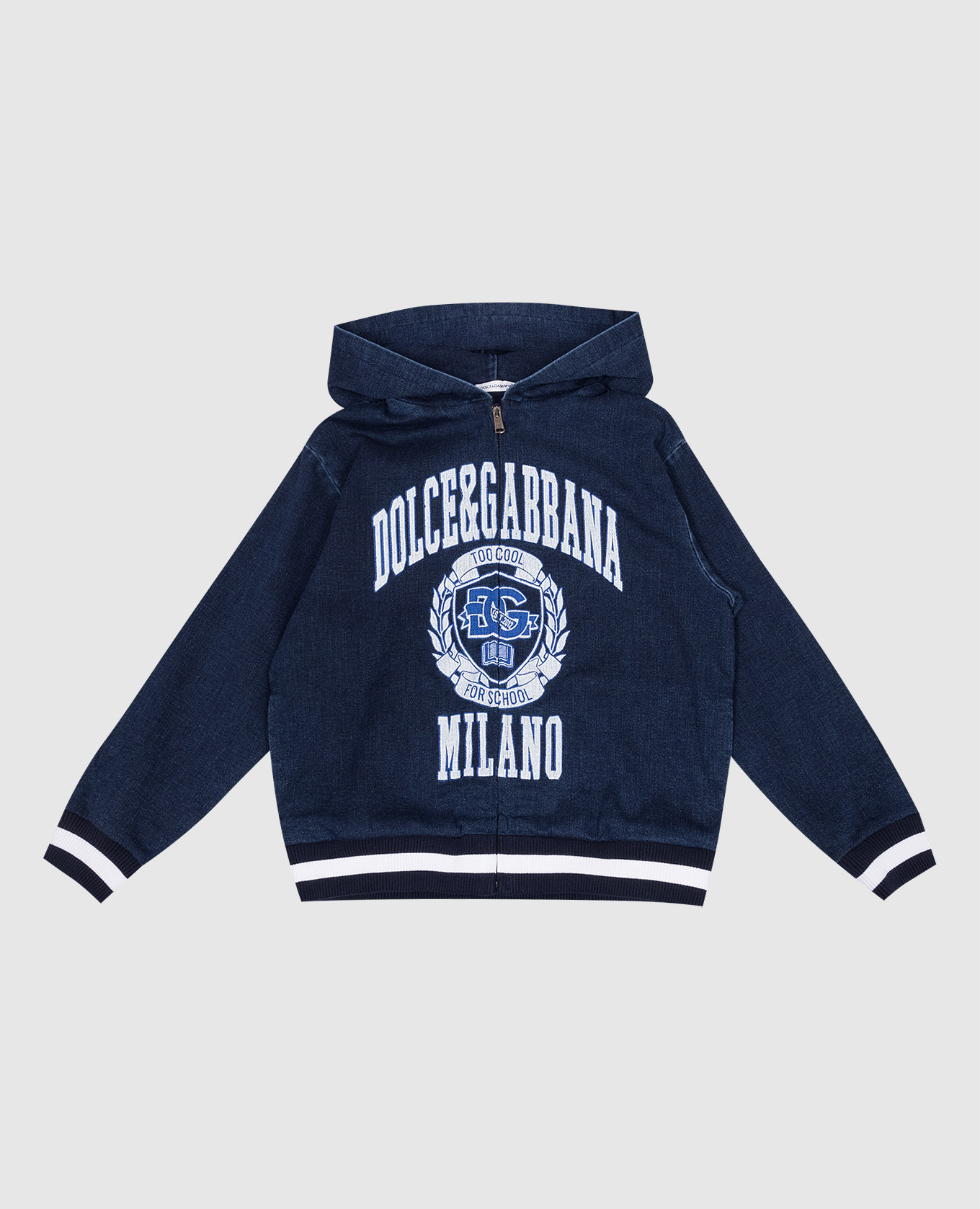 

Children's blue denim jacket with logo print Dolce&Gabbana