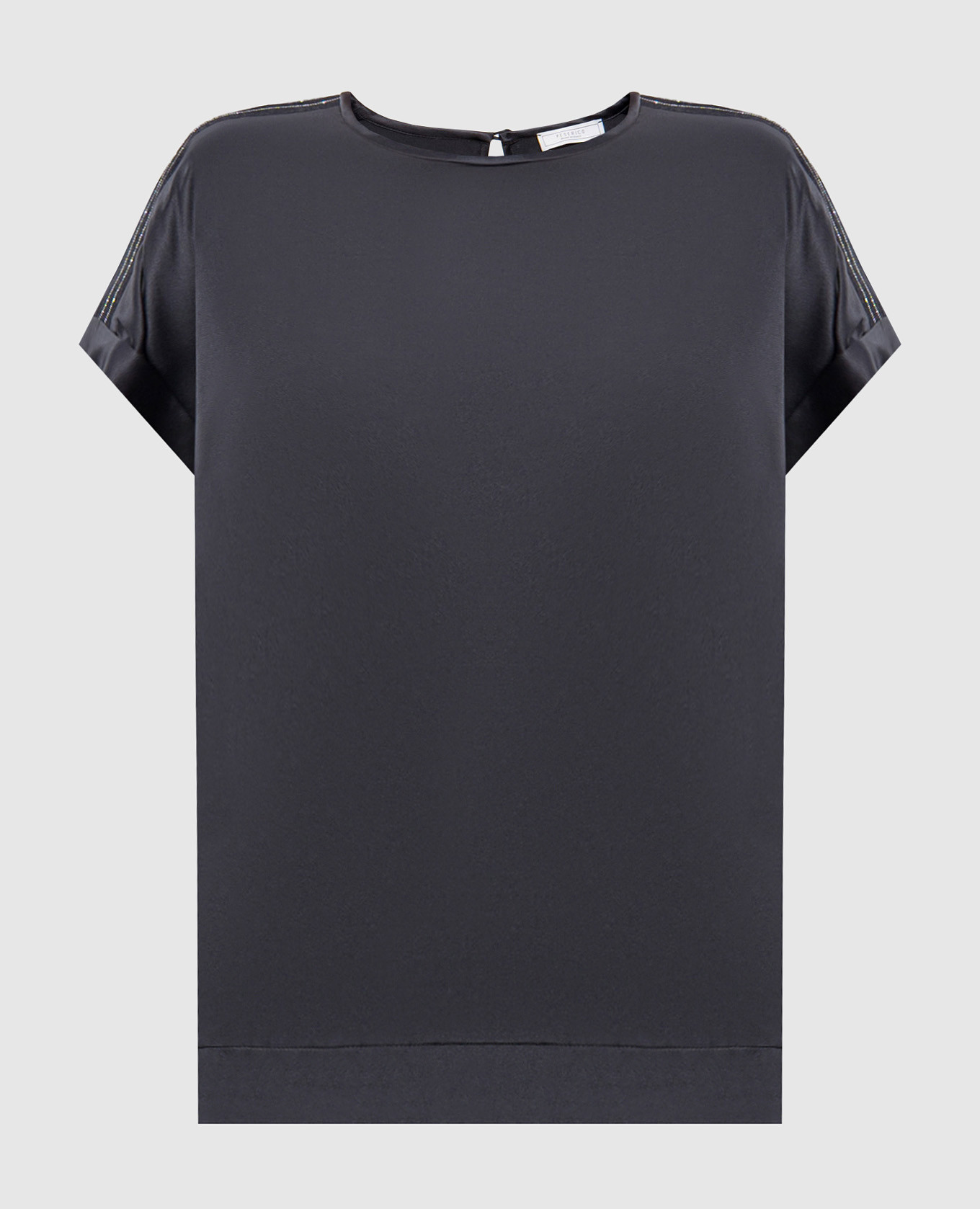 

Gray silk top with monil chain Peserico, Grey