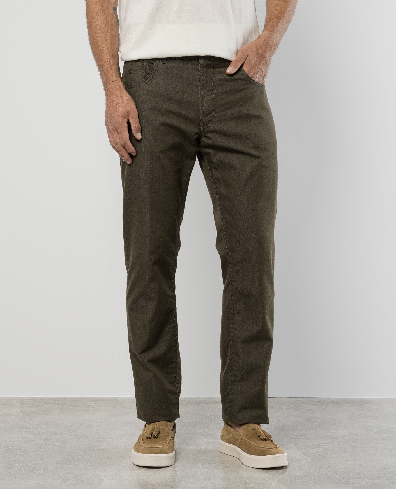 

Green pants with logo patch Stefano Ricci