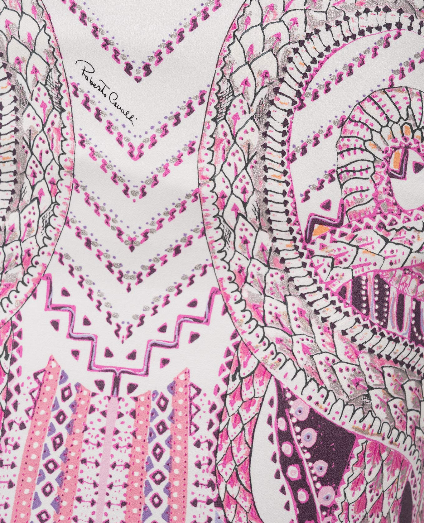 

White printed skirt with ruffle Roberto Cavalli