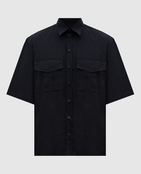 Dolce&Gabbana Black shirt with metal logo G5MP1TFUEFJ