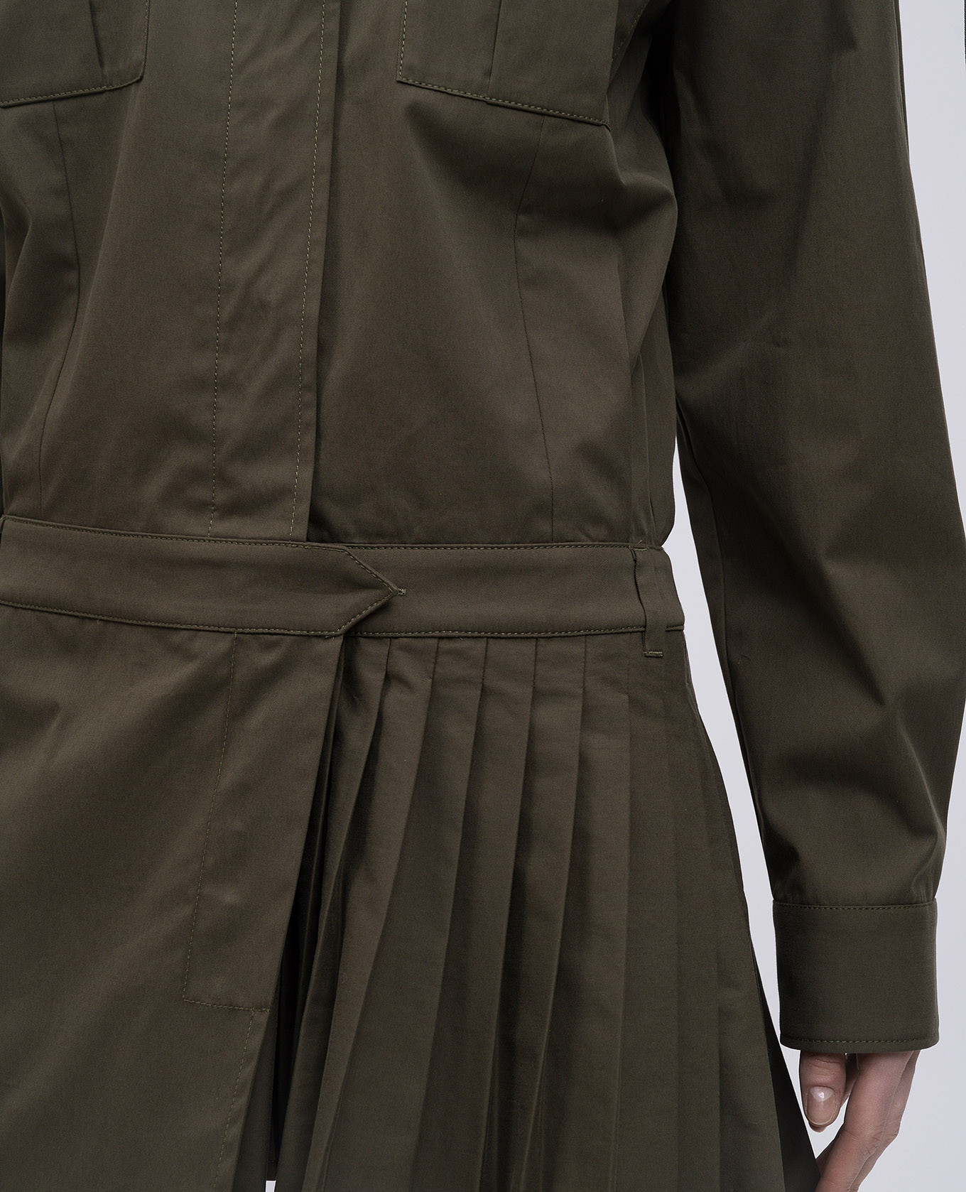 

Khaki pleated shirt dress Off-White