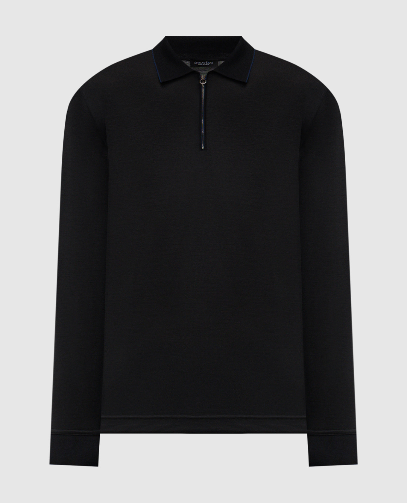 

Black wool polo shirt with emblem Stefano Ricci