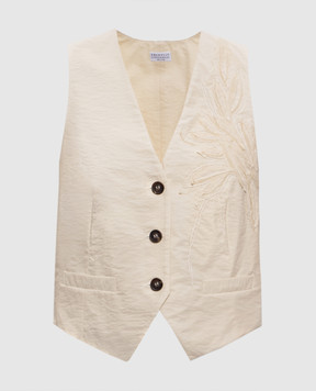 Brunello Cucinelli Beige vest with applique M0F79HJ506