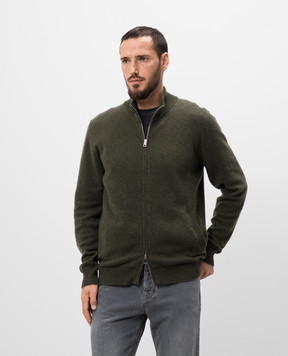 Cashmere&Whiskey Green cashmere cardigan MU7931307341PF